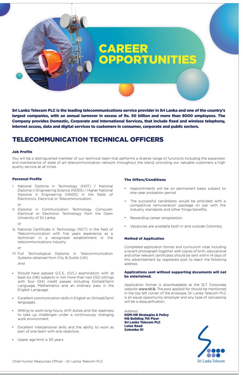 Communication Technical Officer - Sri Lanka Telecom